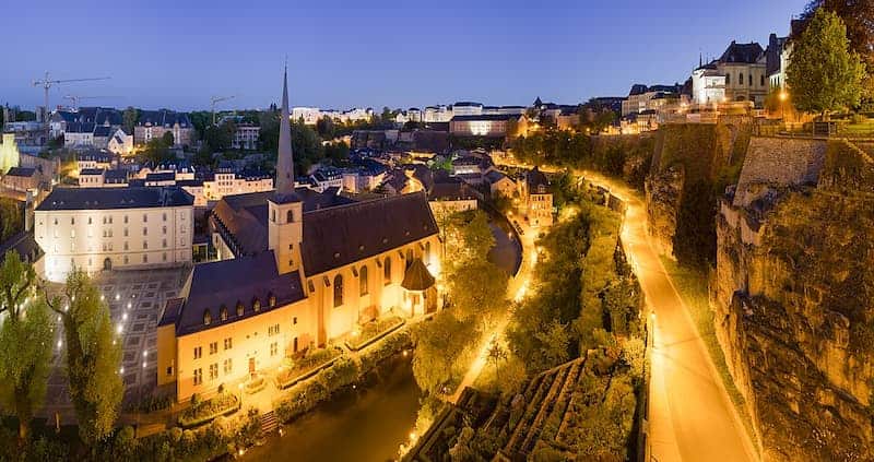 Luxembourg City at night