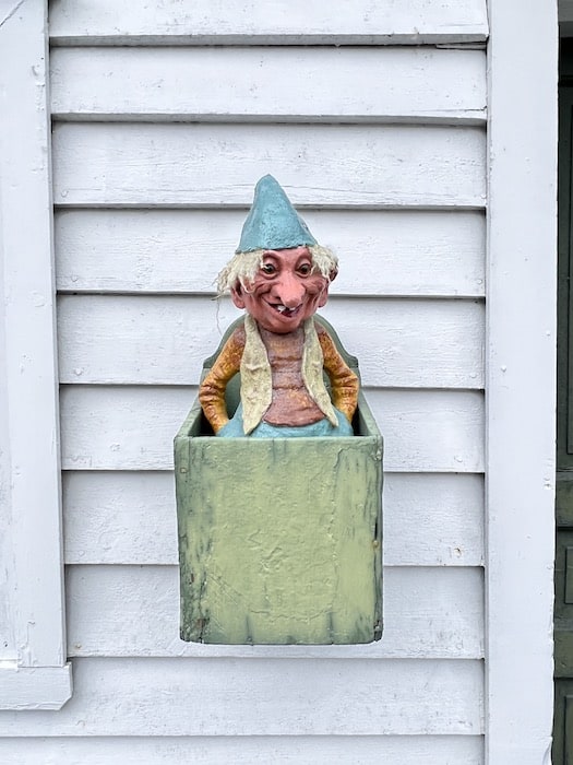 troll on a door in solvorn, norway