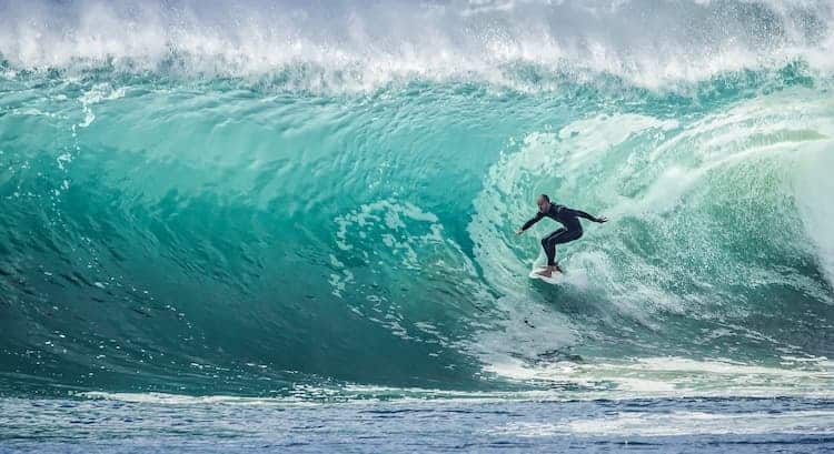 a man surfing