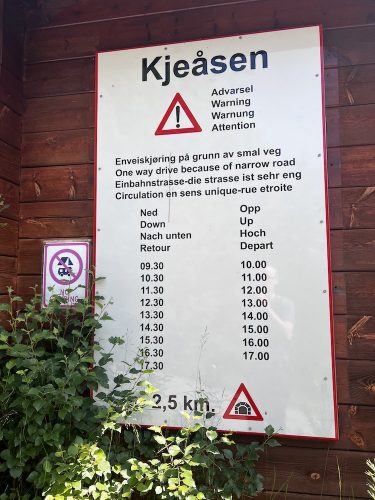 Kjeasen Hike drive times