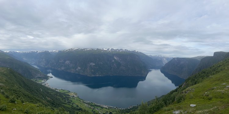 Crazy view of Aurlandsfjord on Mt Prest Hike