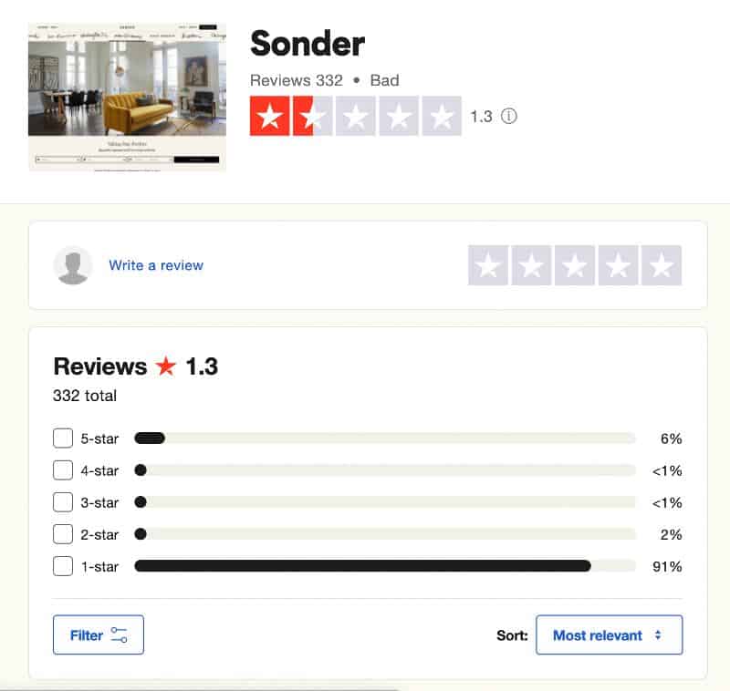 Sonder Trustpilot