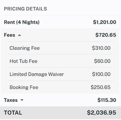 Vacasa Rental Fees