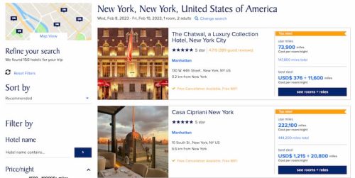 KrisFlyer vRooms Hotel Options