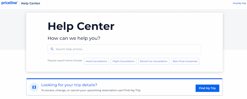 Priceline Homepage VIP Help Page