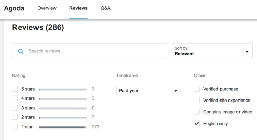Agoda reviews sort by Relevant