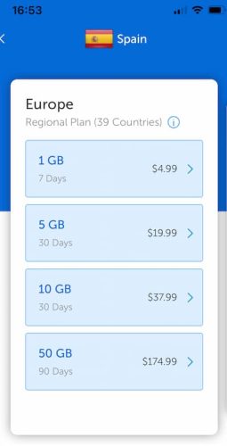 gigasky esim spain prices