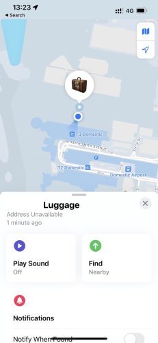 Air Tag tracking luggage in Sydney Airport