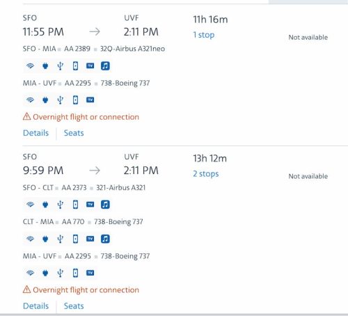 no direct flights from san fransisco to st Lucia